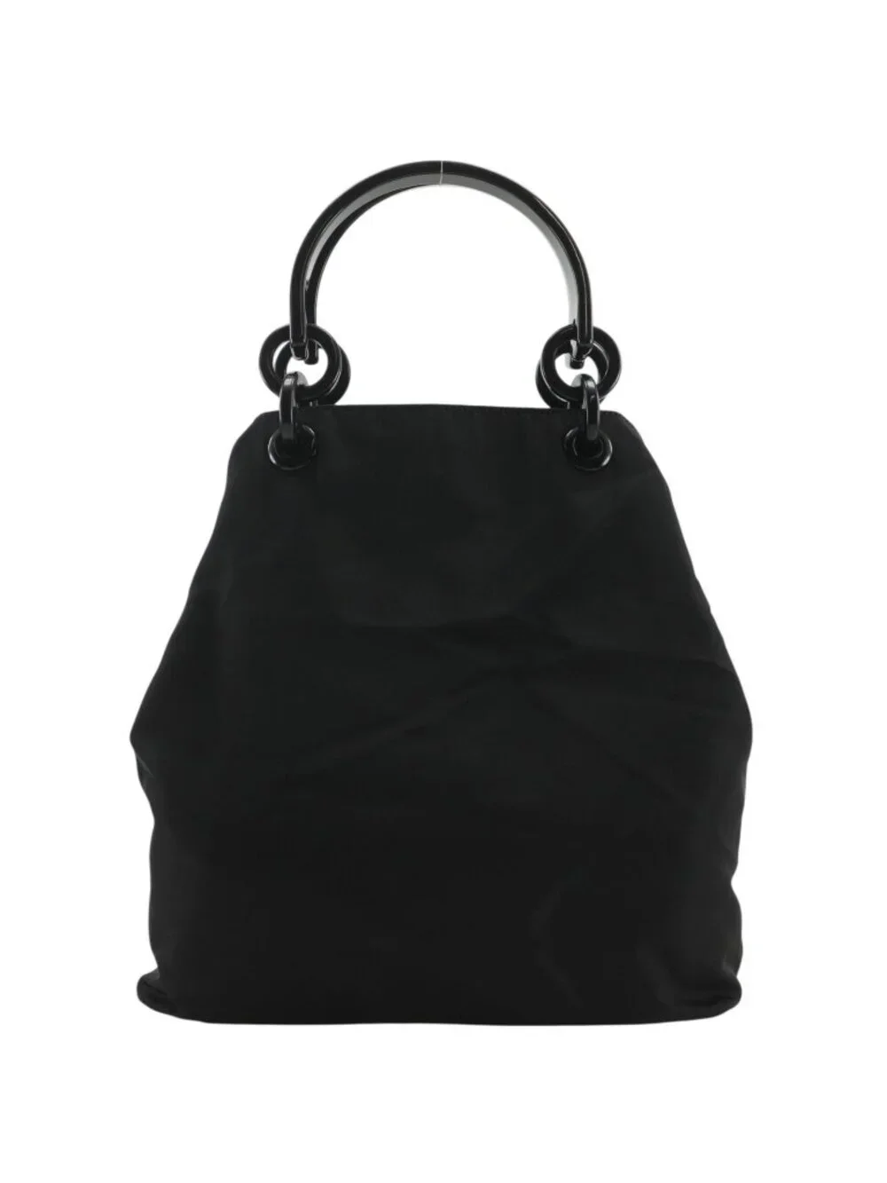 Prada Nylon Plastic Black Handbag